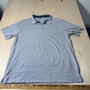 Free Fly Polo Shirt Mens 3XL Golf Casual‎ Knit Pocket Gray Short Sleeve